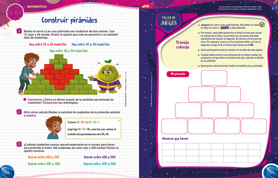 Muestra Doble Matemática: Unidad 4, páginas 110-111