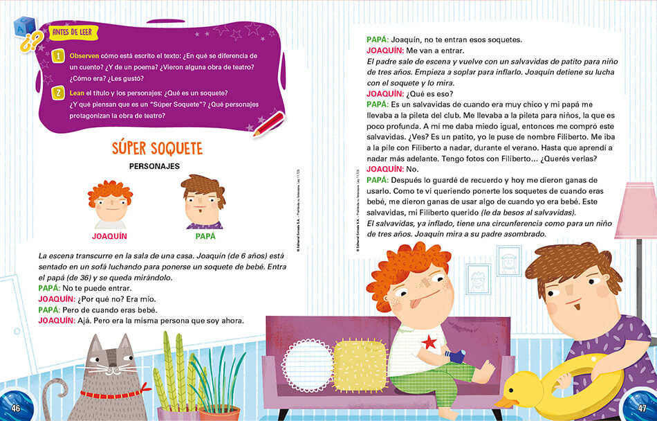 Muestra Doble de texto literario: páginas 46-47