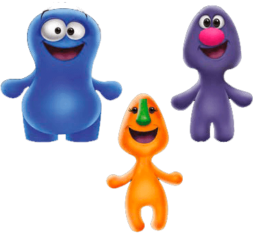 Personajes de la serie: Barto, del Nivel 4; Kope, del Nivel 5 y Treke, del Nivel 6